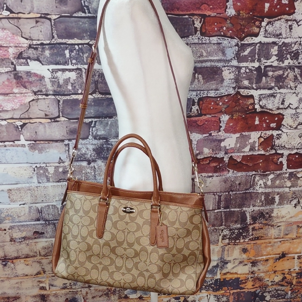 Coach Morgan Leather/Coated Canvas Signature C Satchel